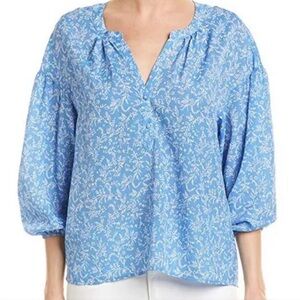 Joie Eliga Blue Floral Women's Top XS